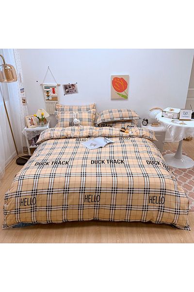 sharpdo Four-piece bedding set,with 1 quilt cover, 1 flat sheet and 2 pillowcases 2m bed（200*230cm）