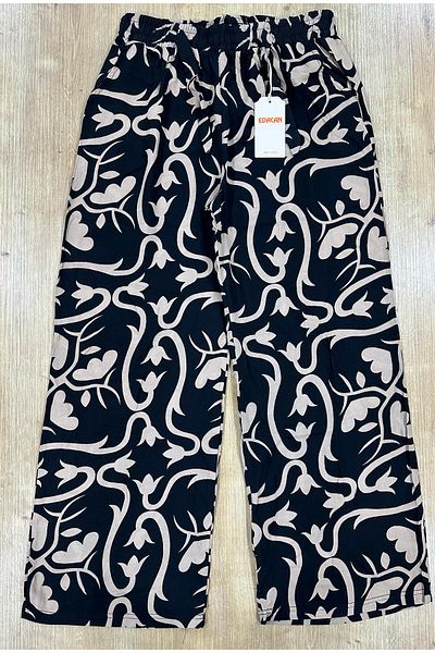 Edacan Women's Wide Leg Oversize Woven Trousers with Pockets