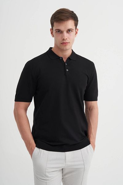 Cazador Πλεκτό μπλουζάκι Jazz 3038 Polo Neck Regular Fit με κουμπιά