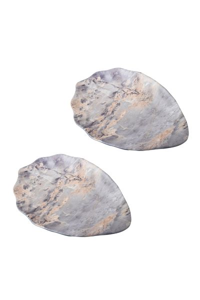 Külsan Melamine Serving Plate Set 2 Pieces 29*21  cm