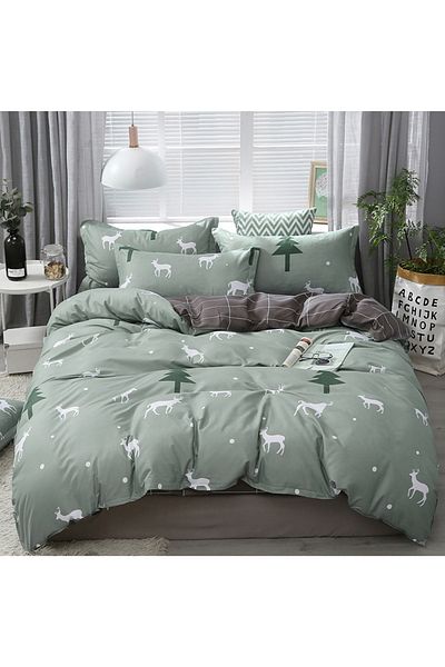sharpdo 4-Pieces Bed Sheet Set,With 1Quilt Cover 200*230cm 1 Flat Sheet and 2 Pillowcases