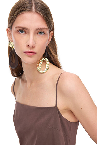 Perspective Brown Furs Regular Fit Mini Length Dress