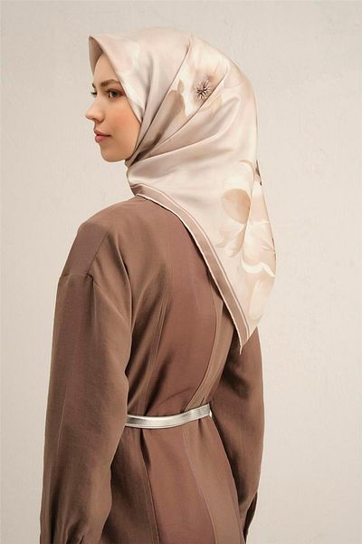 Armine Eșarfă din twill de mătase pură cu model 9305- 05