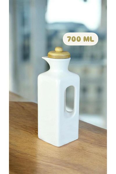 Bayev Liliy Oil Bottle with Bamboo Lid 700 ml 101697   Model Oil Pot and Juice Bowl