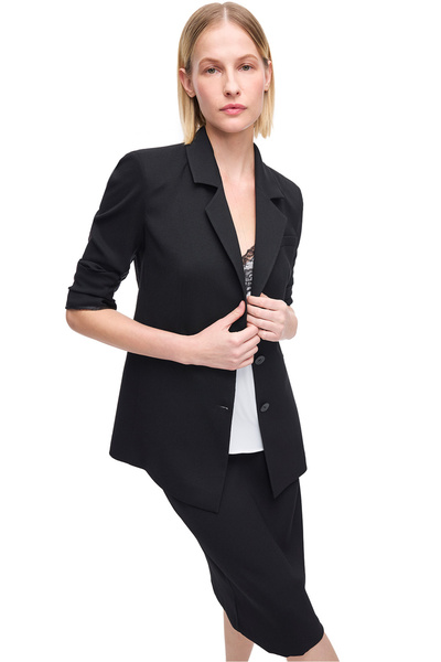 Perspective Black Echos Regular Fit Men's Collar Jacket