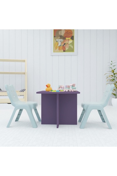 Mahmayi Modern Ergonomic Child Desk for Kids, 60x50cm, Round Edges Ideal for Toddlers-Purple