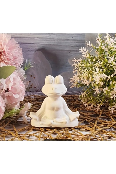 Handmade Yoga yapan kurbaga ham obje etkinlik boyama kendin yap dekoratif obje