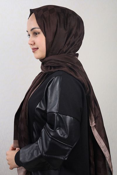 PİRAMİT Pyramid Patterned Checkers Shawl - Pattern-01 - Color-10