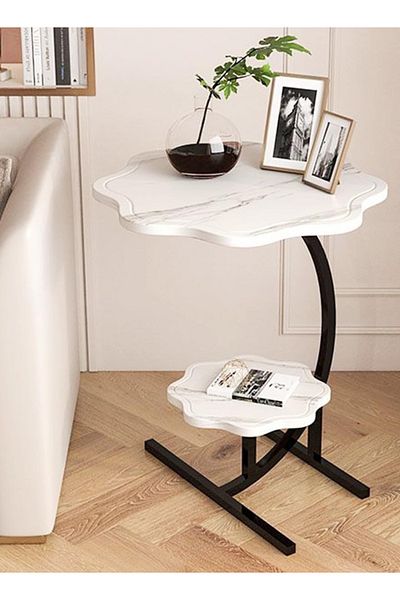 co arma C-Shaped Coffee Side Table with Waterproof Top