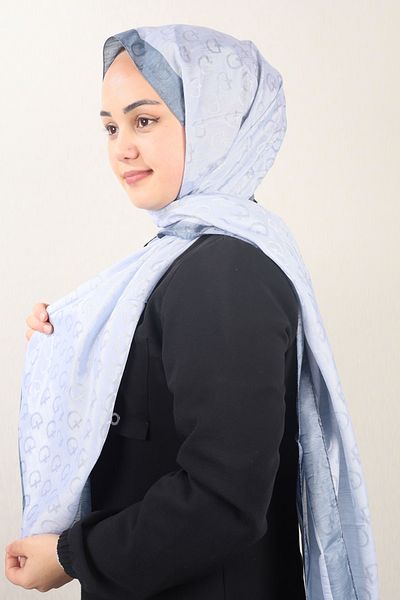 Bonjela Şal cu monogramă cu dungi cu model - Model-01 - Culoare-05