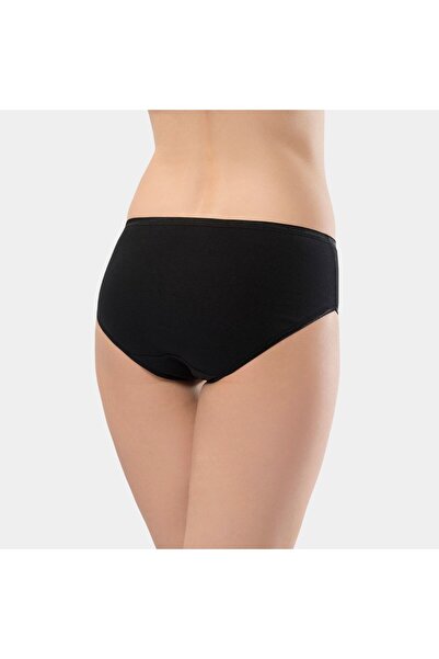 TÜREN Chiloți bikini din bumbac cu nervuri fără cusături pentru femei, 234/negru