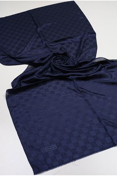 PİRAMİT Pyramid Monogram Floss Shawl - Pattern-03 - Navy Blue