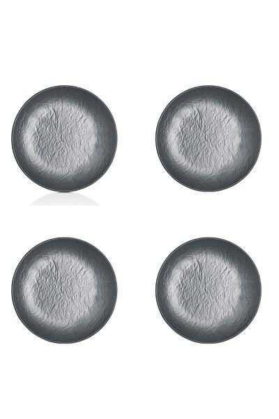 Külsan Melamine Desert Plate Set 20 Cm 4 Pieces Gray Color