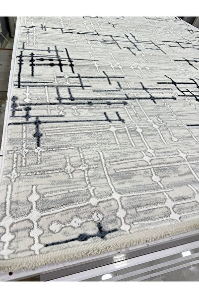 İnci Spor Desen Leke Tutmaz Gri-lacivert Halı Argın Halı