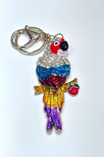 Nish&Chic الببغاء سلسلة المفاتيح الحجرية