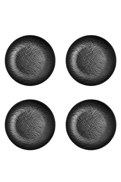 Külsan طبق عشاء ميلامين مقاس 26 سم لون اسود