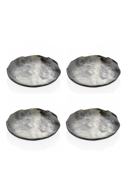 Külsan Melamine Dessert Plate Set Marble Color 20 Cm 4 Pieces