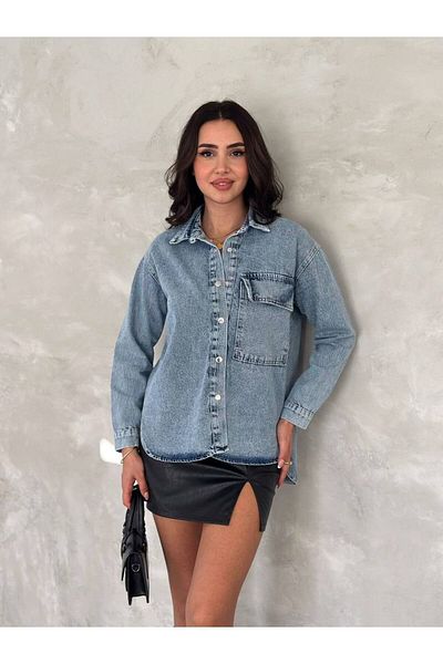 Noa Noa Jachetă de denim de bază cu un singur buzunar