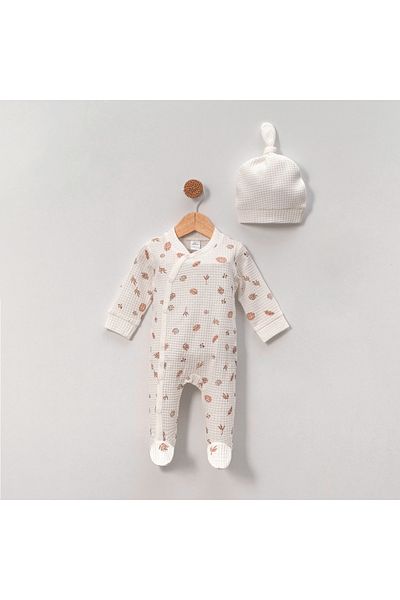 Mini Okyanus Leafy Waffle Jumpsuit