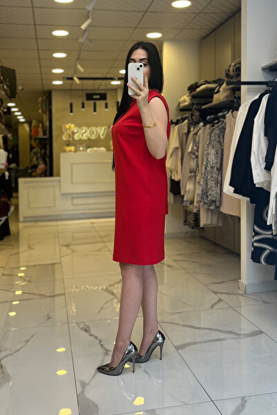 Vosse Ekol Kırmızı Kurdela Detaylı Elbise