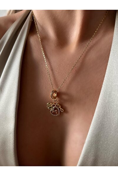 İNN JEWELLERY قلادة من الفولاذ مع شكل قلب مقاوم للتشويه (ضمان المستورد لمدة ع...