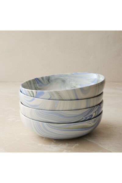 westelm Mermer Swirl Makarna Kasesi, Şık ve Dayanıklı Seramik Tasarım