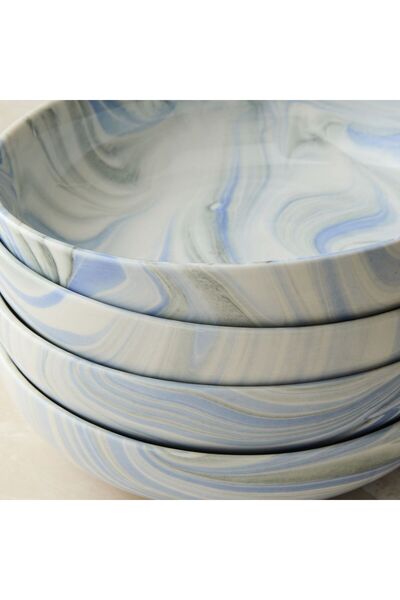 westelm Mermer Swirl Makarna Kasesi, Şık ve Dayanıklı Seramik Tasarım