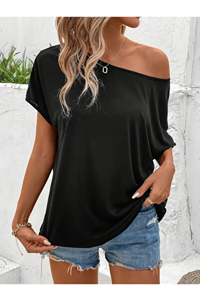 npLStore Основна дамска тениска с отворени рамене и деколте