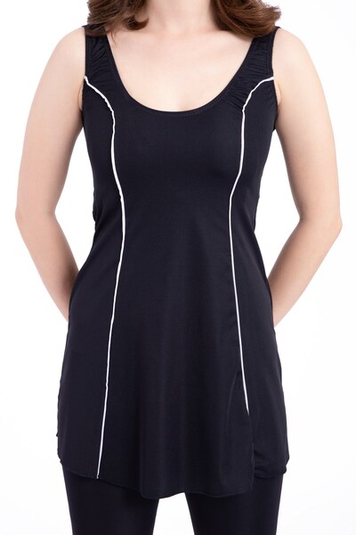 Pemilo Kadın 501 Şeritli Taytlı Elbise Mayo Lacivert