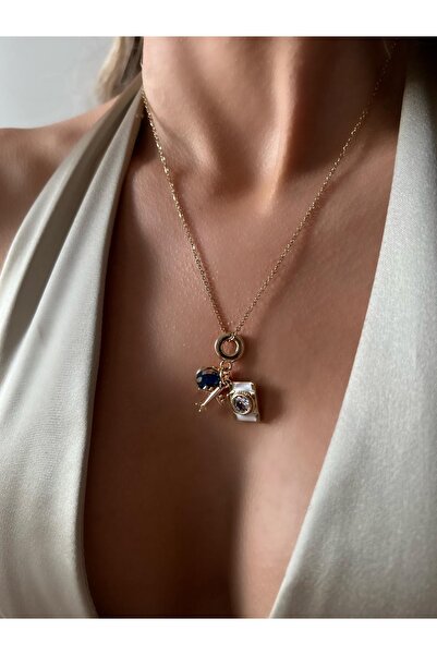 İNN JEWELLERY قلادة فولاذية مقاومة للتشويه مع شكل آلة F. (ضمان المستورد لمدة ...