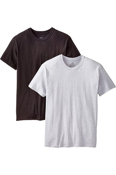 HANES T-Shirt Crew Red La Mens Hanes 2165BG-2Pcs Multicolor