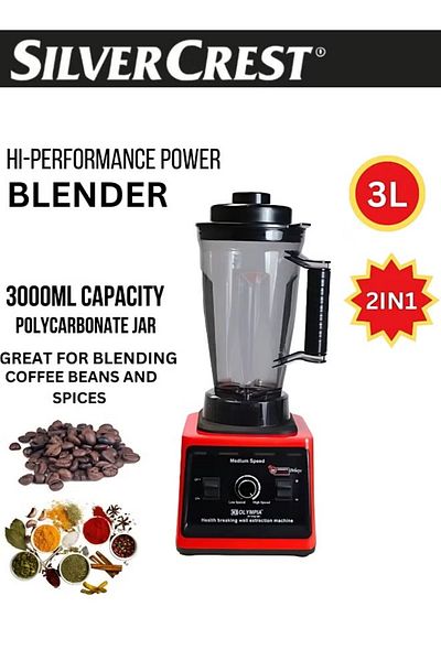 Silver Crest Professional Heavy Duty Blender With Grinder 10000w 3l