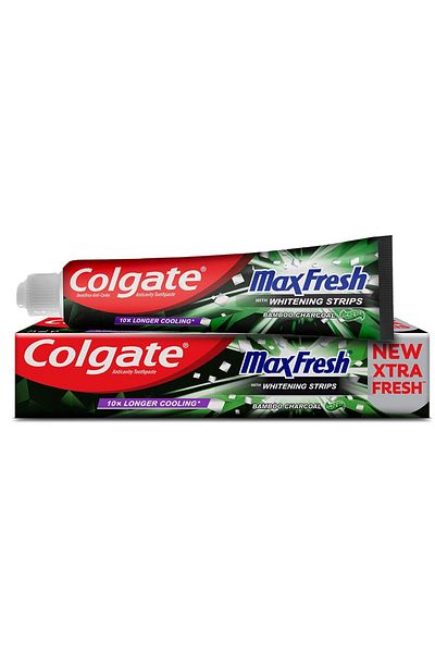 Colgate Max Fresh Bamboo Charcoal With Whitening Strips Toothpaste 100ml X3