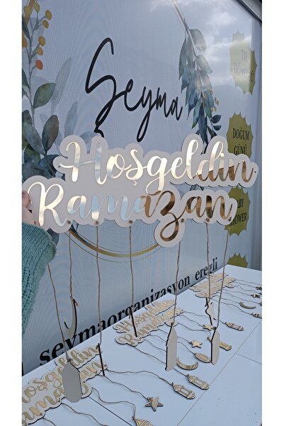 Şeyma Organizasyon & Lazer Hoş Geldin Ramazan Yazılı Ahşap Duvar Süsü