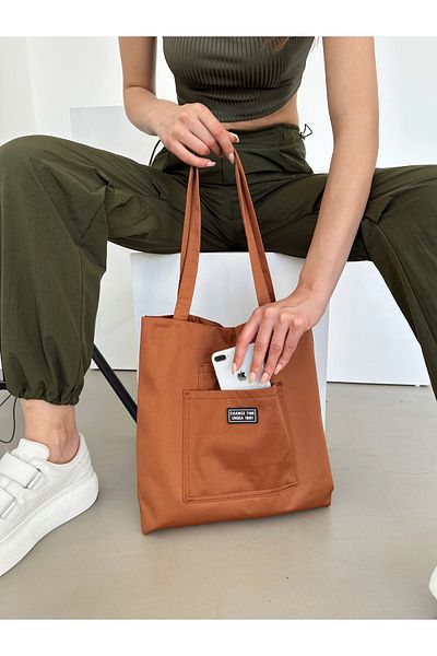 KIRASE Geantă de mână și de umăr din pânză model Trend pentru femei