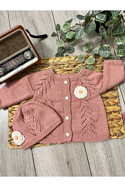 Handmade KIZ BEBEK EL ÖRGÜSÜ HIRKA BERE TAKIM 0-6 AY