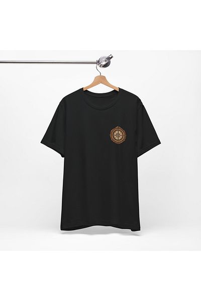 IVART Πυξίδα με στάμπα -unisex -100% βαμβακερό μαύρο λαιμόκοψη κοντομάνικο κανονικό μπλουζάκι