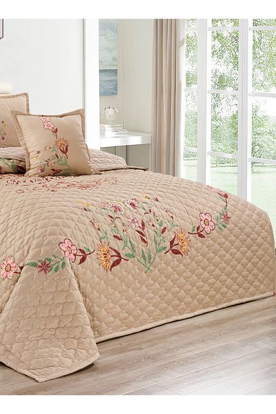Generic Floral Compressed Comforter Set, 160 x 210 cm Twin Size Reversible 4 pcs Bedding Set, Multicolor