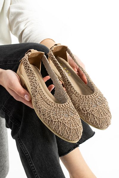 Moda Devrin Mink Side Open Braided Sandals
