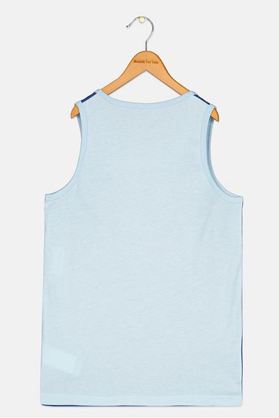 converse Kids Boy U-Neck Graphic Print Tank Top, Blue Combo