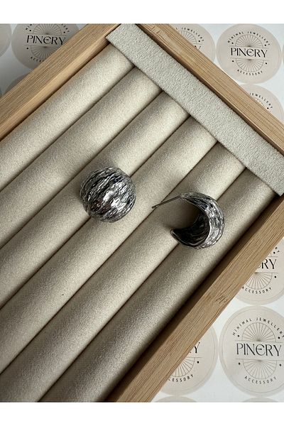 Pinery Jewels Vintage Bombe - Pair of Steel Anti-Tarnish Earrings