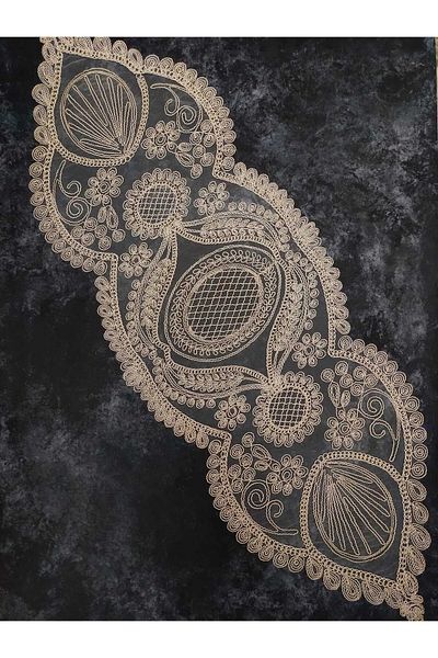 Çt Çeyizci Tekstil French Lace Detailed Single Runner, Table Top Runner, Tablecloth Runner