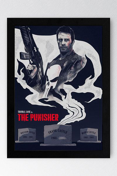 Saturn The Punisher Thomas Jane Framed Painting - Marvel Tv Poster Painting