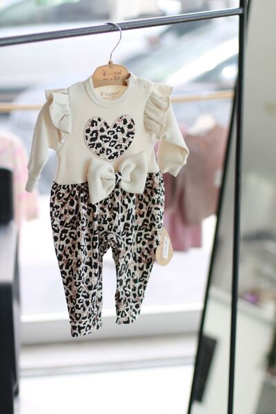 cayzen Leopard kız bebek tulum