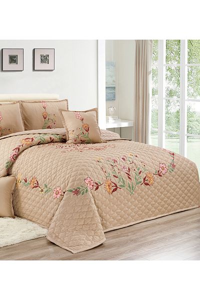Generic Floral Compressed Comforter Set, 160 x 210 cm Twin Size Reversible 4 pcs Bedding Set, Multicolor