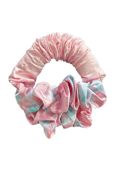 TAKIŞTIR مزيج اللون بدون حرارة تصفيف الشعر السجق الساتان Scrunchy