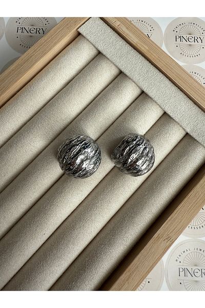 Pinery Jewels Vintage Bombe - Pair of Steel Anti-Tarnish Earrings