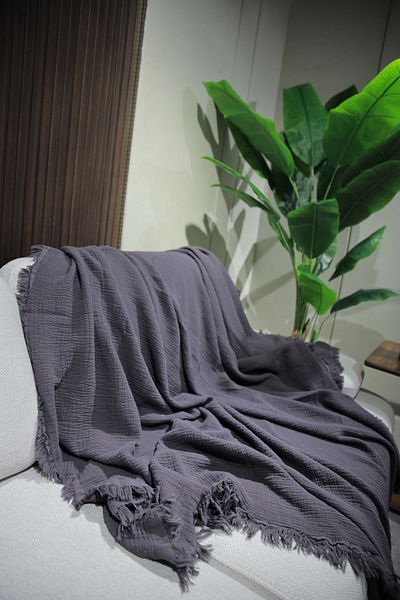 OTEXSA Anthracite 4-Layer Double-Sided Muslin Sofa - Sofa Bed Cover (200 X 220cm)