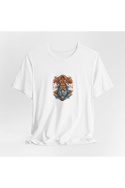 IVART God Zeus Printed -unisex -100% βαμβακερό κοντομάνικο μπλουζάκι με κοντό μανίκι
