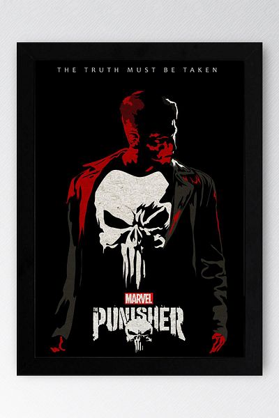Saturn The Punisher Framed Painting - Marvel Tv Poster Painting